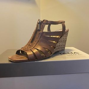 Brown sandals with wedge heel